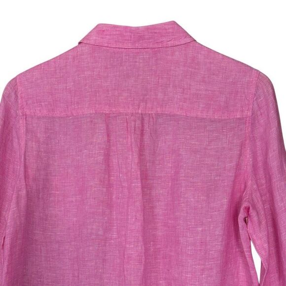 Lilly Pulitzer Deanna Popover Linen Tunic Top Pink Sunset Size 4 - Picture 10 of 11